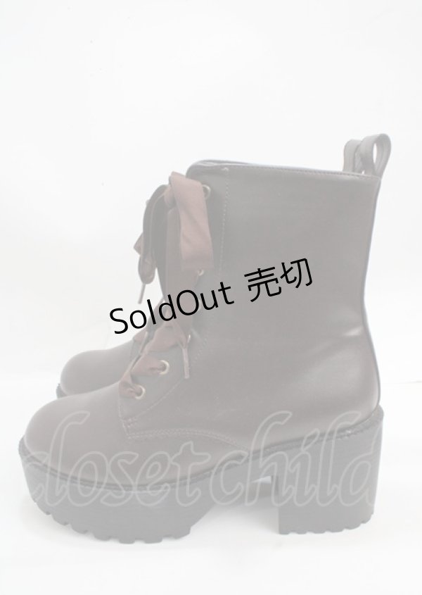 画像2: axes femme POETIQUE / レースアップミドルブーツ M 茶 Y-25-03-17-038-AX-SH-SZ-ZT-K001 (2)