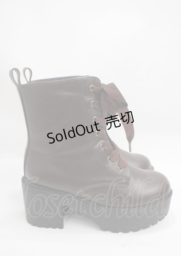 画像4: axes femme POETIQUE / レースアップミドルブーツ M 茶 Y-25-03-17-038-AX-SH-SZ-ZT-K001 (4)