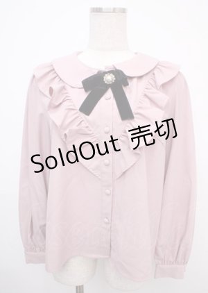 画像: Ank Rouge / ヨークフリルリボンブラウス M ピンク Y-25-03-17-044-CA-BL-SZ-ZY