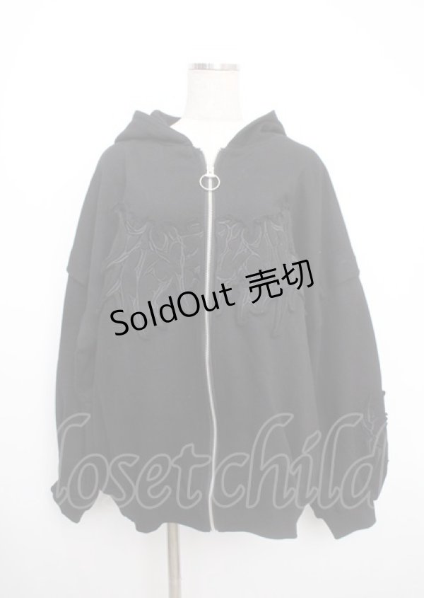 画像1: REFLEM / 猫耳ジップアップパーカー F ブラック Y-25-03-17-063-PU-TO-SZ-ZY (1)