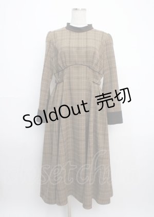 画像: Ruimeme / waist belt check dress F ブラウン Y-25-03-17-072-LO-OP-SZ-ZT278