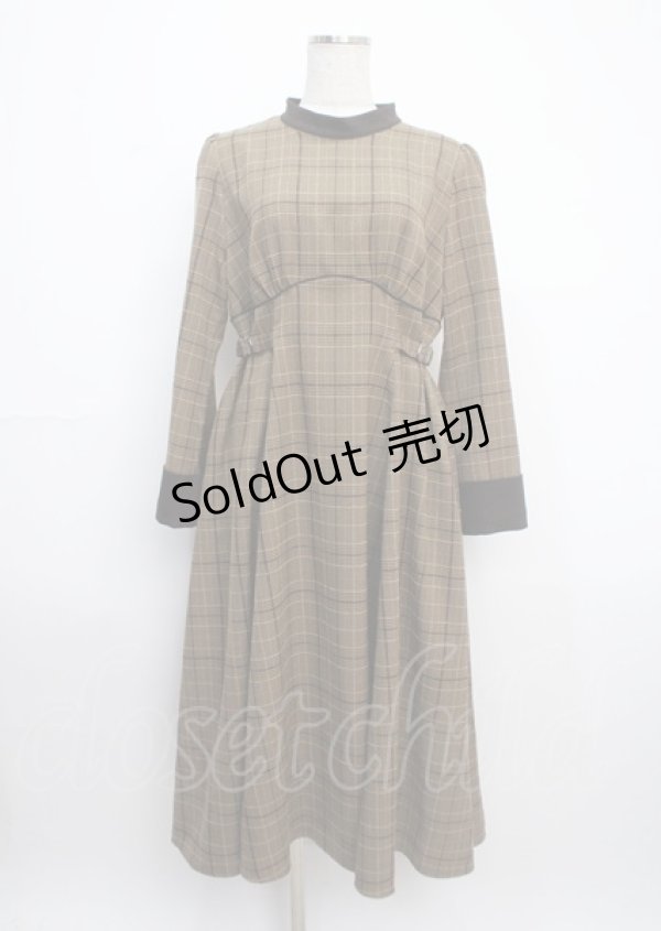 画像1: Ruimeme / waist belt check dress F ブラウン Y-25-03-17-072-LO-OP-SZ-ZT278 (1)