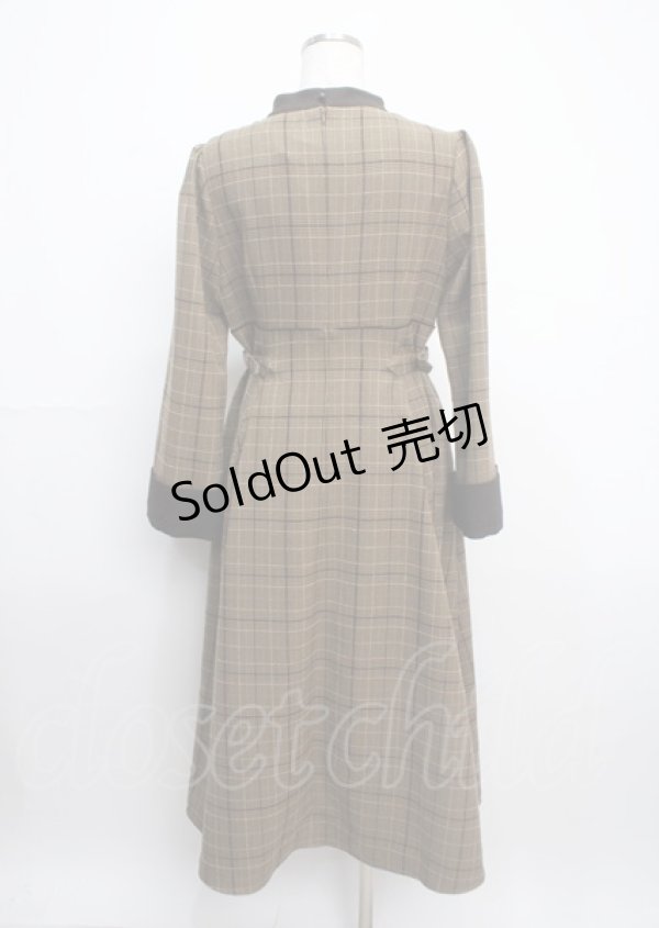 画像2: Ruimeme / waist belt check dress F ブラウン Y-25-03-17-072-LO-OP-SZ-ZT278 (2)