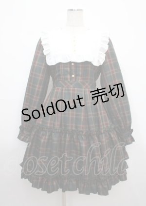 画像: Amavel / Dolly Holidayチェックティアードワンピース（ミドル丈）  グリーン Y-25-03-17-073-CA-OP-SZ-ZT303