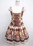 画像1: MAM MAXICIMAM / 黒猫アリスのマジカルダイヤ柄の不思議なふしぎな懐中時計サロペット  ブラウン Y-25-03-17-088-LO-OP-SZ-ZY (1)