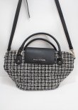 画像1: Maison de FLEUR / ツイードチェックショルダーバック  黒 Y-25-03-17-015-LO-BG-SZ-ZT274 (1)