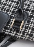 画像3: Maison de FLEUR / ツイードチェックショルダーバック  黒 Y-25-03-17-015-LO-BG-SZ-ZT274 (3)