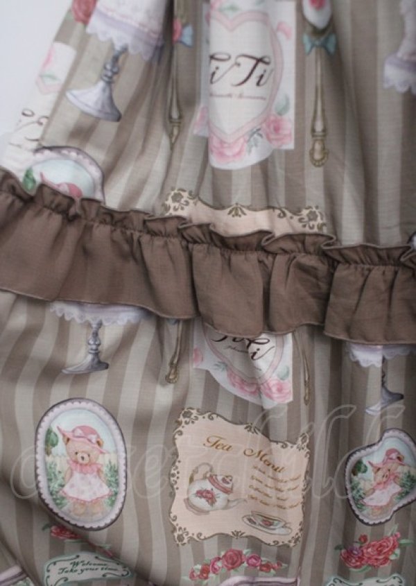 画像3: axes femme kawaii / ティティ×ベアファミリースカート M 茶 Y-25-03-17-110-AX-SK-SZ-ZT513 (3)