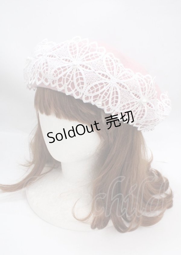 画像1: m petit by misako / TT*AMレースBベレー  中桃 Y-25-03-17-022-LO-AC-SZ-ZY (1)