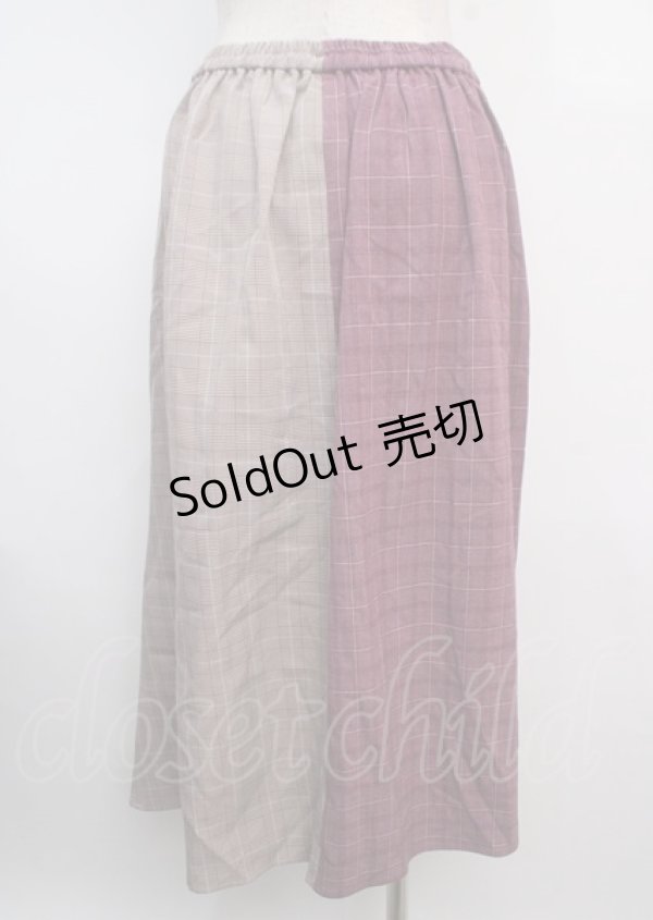 画像2: axes femme / チェック×チェックスカート M ピンク Y-25-03-20-052-AX-SK-SZ-ZI (2)