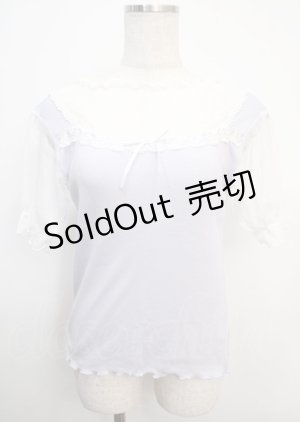 画像: axes femme / ドットチュール半袖プルオーバー  紫 Y-25-03-20-006-AX-TO-AS-ZY
