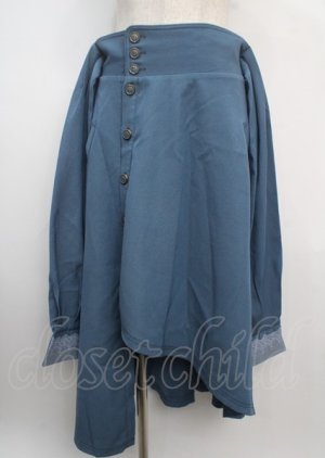 画像: axes femme POETIQUE / 袖デザインラップ風スカート M ブルー Y-25-03-20-057-AX-SK-SZ-ZI