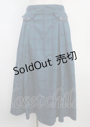 画像: axes femme / ビット付サイドタックスカート F グリーン Y-25-03-20-058-AX-SK-SZ-ZI