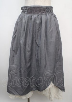 画像: axes femme / スリット入りロングスカート M グレー Y-25-03-20-061-AX-SK-SZ-ZI