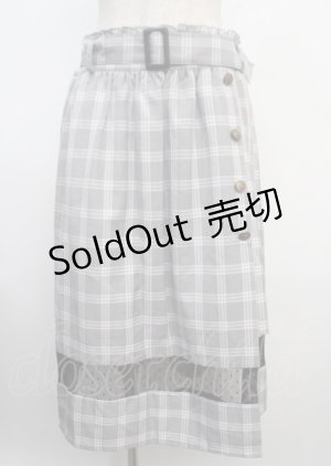 画像: axes femme POETIQUE / スリットデザインチェックスカート M 黒 Y-25-03-20-062-AX-SK-SZ-ZI