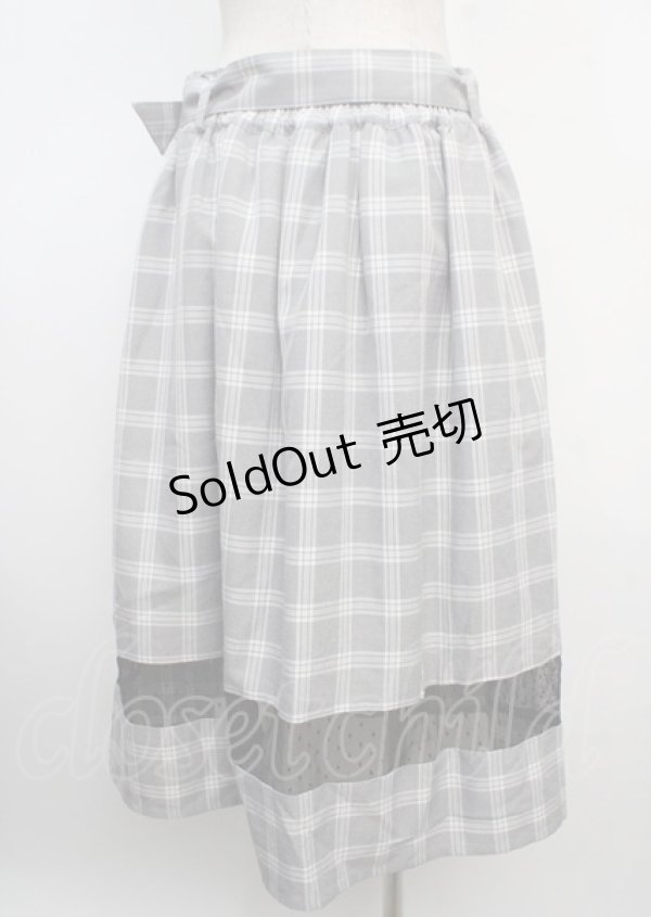 画像2: axes femme POETIQUE / スリットデザインチェックスカート M 黒 Y-25-03-20-062-AX-SK-SZ-ZI (2)