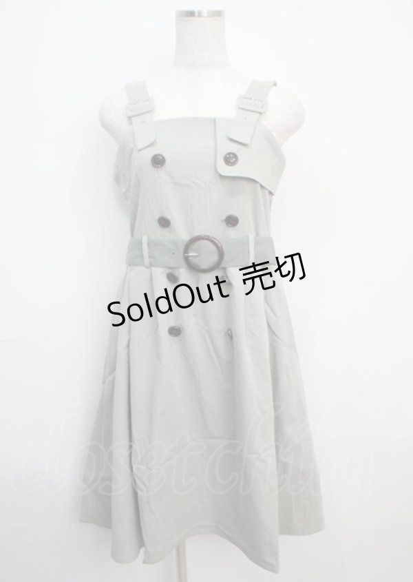画像1: axes femme POETIQUE / バイカラートレンチワンピ M カーキ Y-25-03-20-072-AX-OP-SZ-ZI (1)