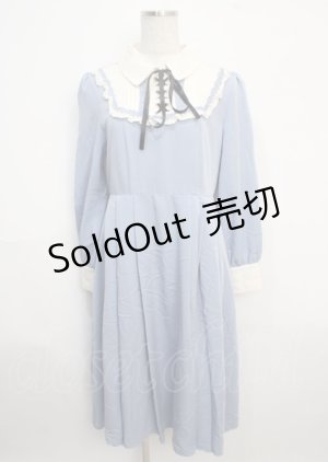 画像: axes femme / ヨークレースアップロングワンピース  サックス Y-25-03-20-085-AX-OP-AS-ZI