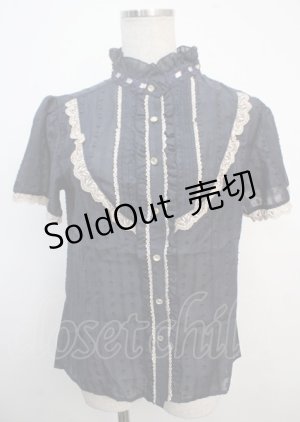 画像: axes femme / スパンボイルパフ袖ブラウス M コン Y-25-03-20-009-AX-BL-SZ-ZI
