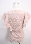 画像2: axes femme / レースバラフライ袖ブラウス M 淡ピンク Y-25-03-20-095-AX-BL-SZ-ZY (2)