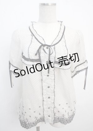 画像: axes femme / ドットシフォン半袖ブラウス M 白 Y-25-03-20-101-AX-BL-SZ-ZY
