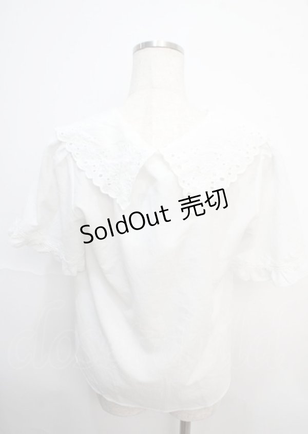 画像2: axes femme / 刺繍襟ブラウス M 白 Y-25-03-20-109-AX-BL-SZ-ZY (2)