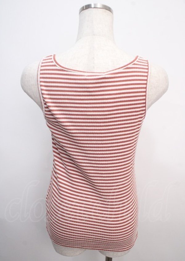 画像2: axes femme / ホルター付ボーダーリブタンク M アカ Y-25-03-20-112-AX-TO-SZ-ZI (2)