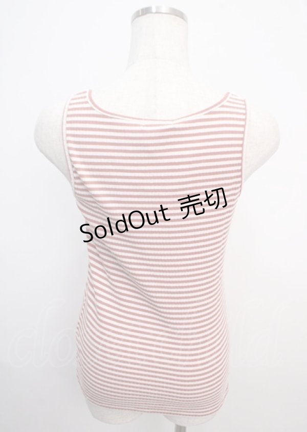 画像2: axes femme / ホルター付ボーダーリブタンク M アカ Y-25-03-20-112-AX-TO-SZ-ZI (2)
