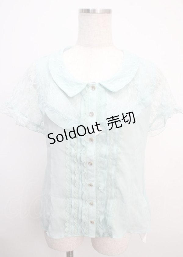画像1: axes femme / Backリボンブラウス  ミント Y-25-03-20-014-AX-BL-AS-ZY (1)