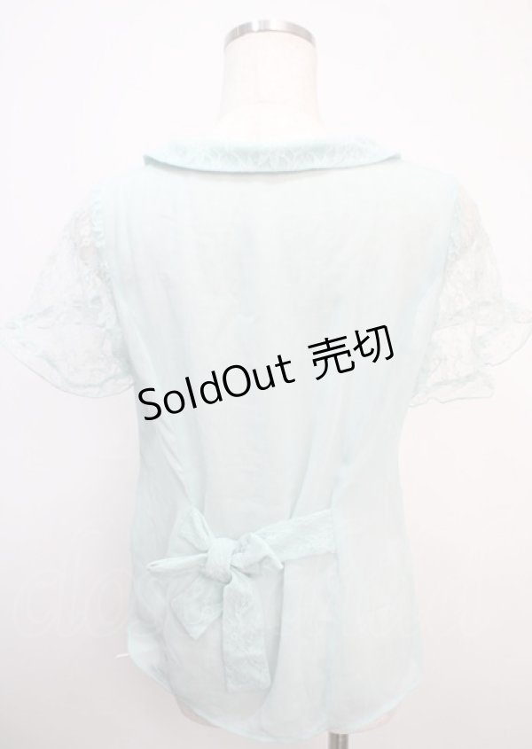 画像2: axes femme / Backリボンブラウス  ミント Y-25-03-20-014-AX-BL-AS-ZY (2)