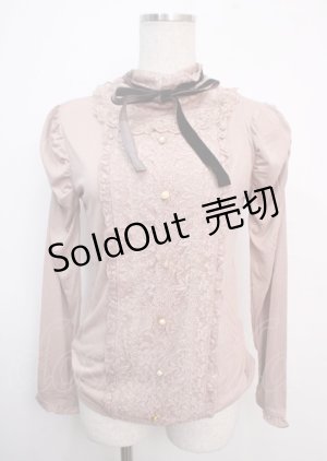 画像: axes femme / マトン袖レースタートルプルオーバー  アワピンク Y-25-03-20-002-AX-TO-SZ-ZY