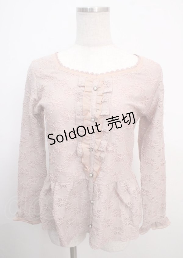 画像1: axes femme / バックリボンカットワークレーストップス  アワピンク Y-25-03-20-028-AX-TO-SZ-ZI (1)