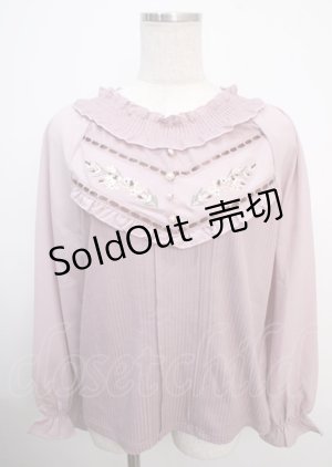 画像: axes femme / フラワー刺繍プルオーバー  ピンク Y-25-03-20-030-AX-TO-SZ-ZI