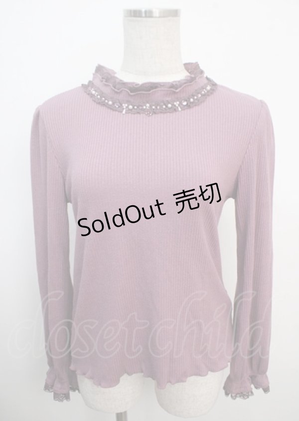 画像1: axes femme / フリルカットプルオーバー M パープル Y-25-03-20-031-AX-TO-SZ-ZI (1)