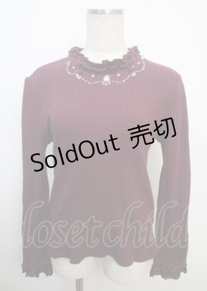 画像: axes femme / ネックレスデザインリブプルオーバー M パープル Y-25-03-20-032-AX-TO-SZ-ZI