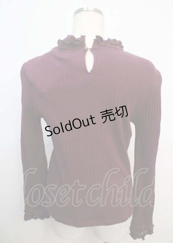 画像2: axes femme / ネックレスデザインリブプルオーバー M パープル Y-25-03-20-032-AX-TO-SZ-ZI (2)