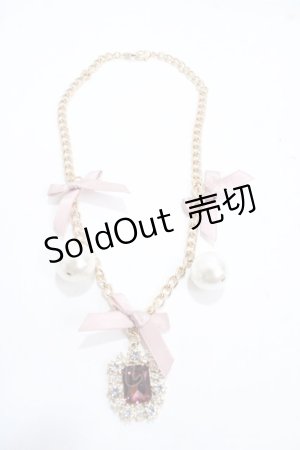 画像: Maison de FLEUR / ビジューリボンバッグチャーム  ピンク Y-25-03-21-001-LO-ZA-SZ-ZY
