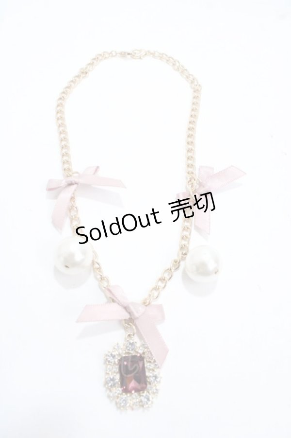 画像1: Maison de FLEUR / ビジューリボンバッグチャーム  ピンク Y-25-03-21-001-LO-ZA-SZ-ZY (1)
