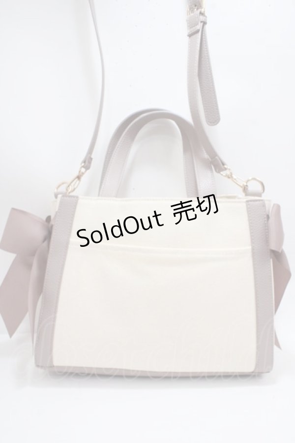 画像2: Maison de FLEUR / キャンバススクエアトートバッグ F ピンク Y-25-03-21-046-LO-BG-SZ-ZY (2)