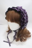画像1: metamorphose / レースアップフリルヘッドドレス  紫 Y-25-03-21-049-ME-AC-SZ-ZY (1)