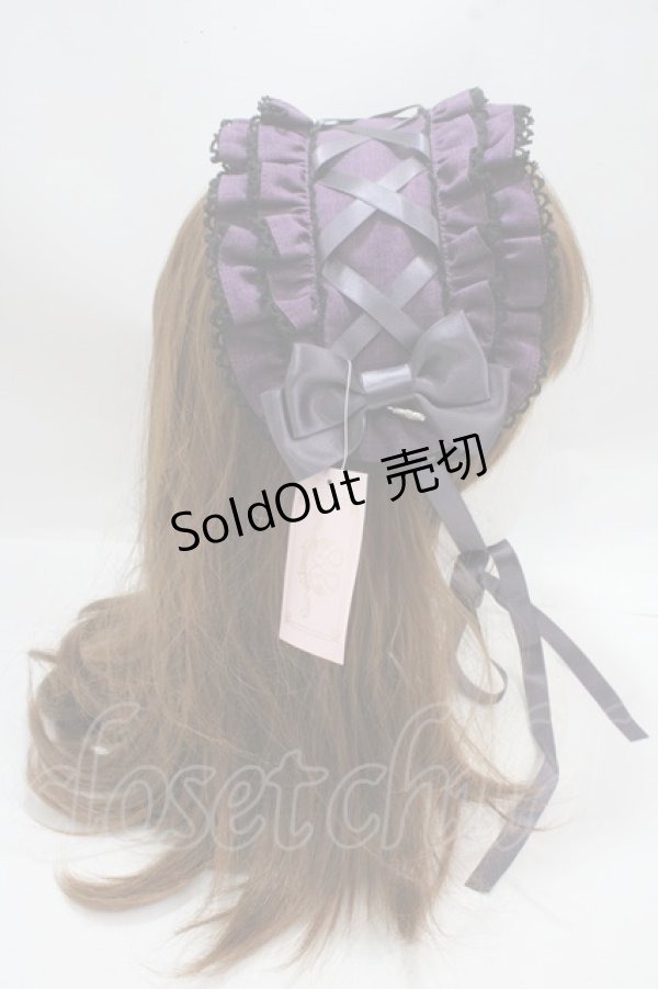 画像3: metamorphose / レースアップフリルヘッドドレス  紫 Y-25-03-21-049-ME-AC-SZ-ZY (3)