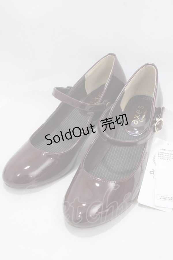 画像1: axes femme / エナメル＆ベロアパンプス M ワイン Y-25-03-21-054-AX-SH-SZ-ZY (1)