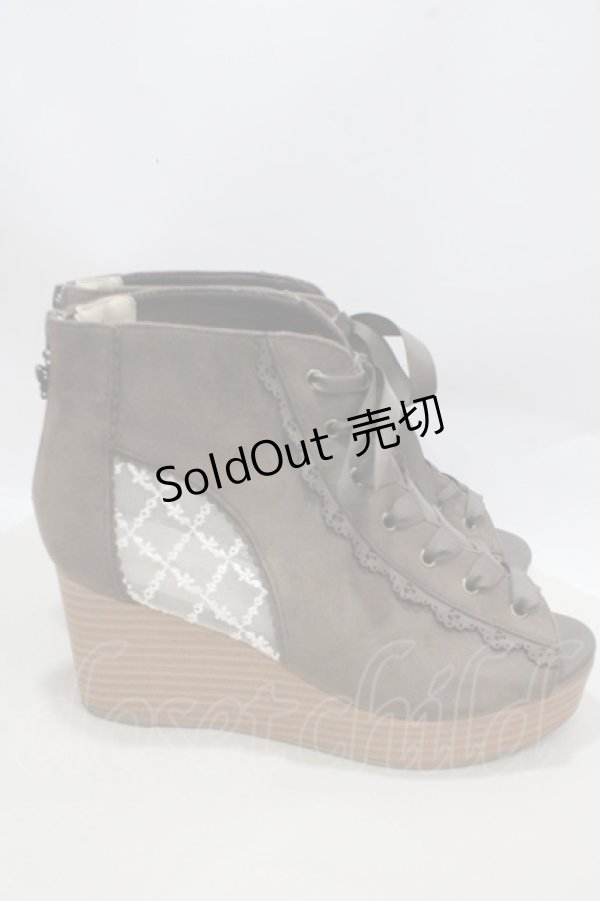 画像4: axes femme / レースアップブーサン L 茶 Y-25-03-21-055-AX-SH-SZ-ZY (4)