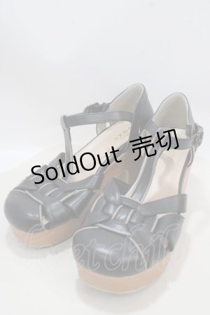 画像: axes femme / コサージュ付きグルカサンダル L 黒 Y-25-03-21-056-AX-SH-SZ-ZY