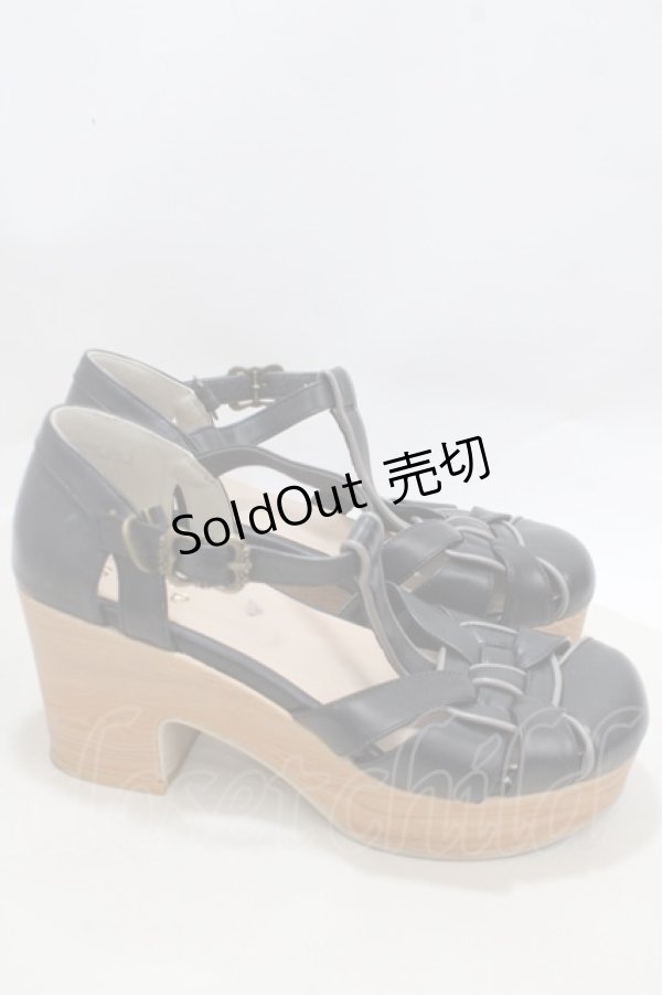 画像4: axes femme / コサージュ付きグルカサンダル L 黒 Y-25-03-21-056-AX-SH-SZ-ZY (4)