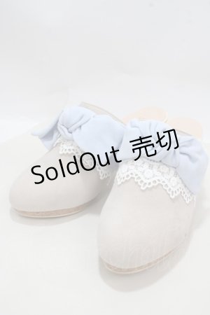 画像: axes femme / BIGリボンスエードミュール M サックス Y-25-03-21-058-AX-SH-SZ-ZY