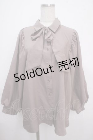 画像: axes femme / リボン付ボリューム袖ブラウス F ピンク Y-25-03-21-064-AX-BL-SZ-ZS