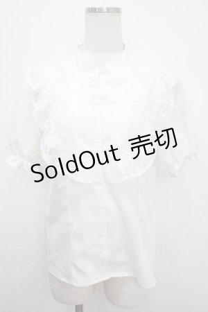 画像: axes femme kawaii / アームカバー付チャイナ釦ブラウス M 白 Y-25-03-21-067-AX-BL-SZ-ZY