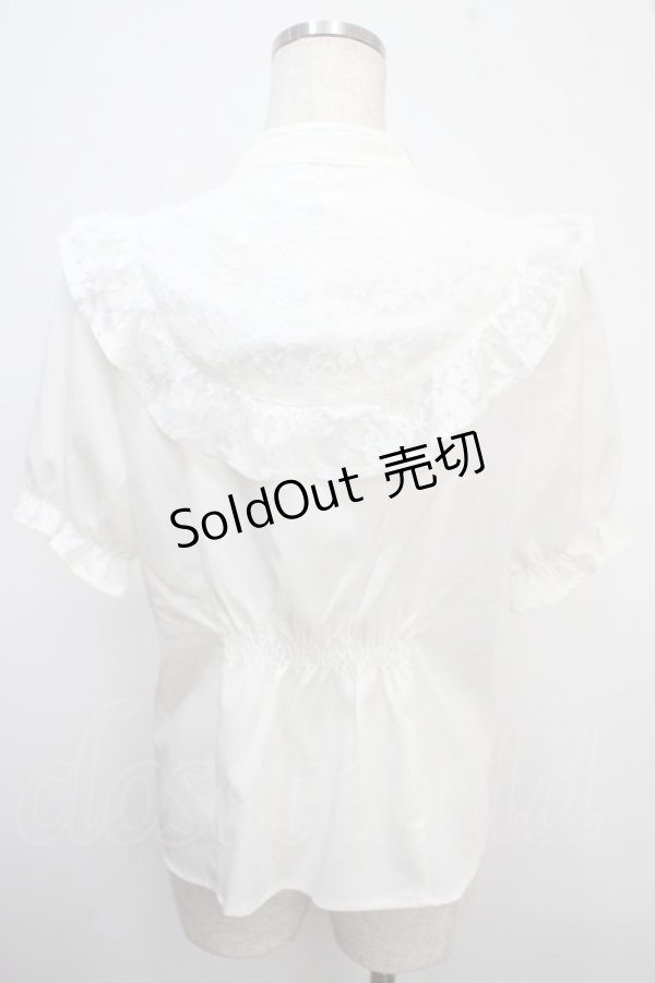 画像2: axes femme kawaii / アームカバー付チャイナ釦ブラウス M 白 Y-25-03-21-067-AX-BL-SZ-ZY (2)