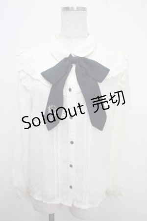 画像: axes femme / ローズ刺繍リボン付ブラウス F 生成り Y-25-03-21-069-AX-BL-SZ-ZI